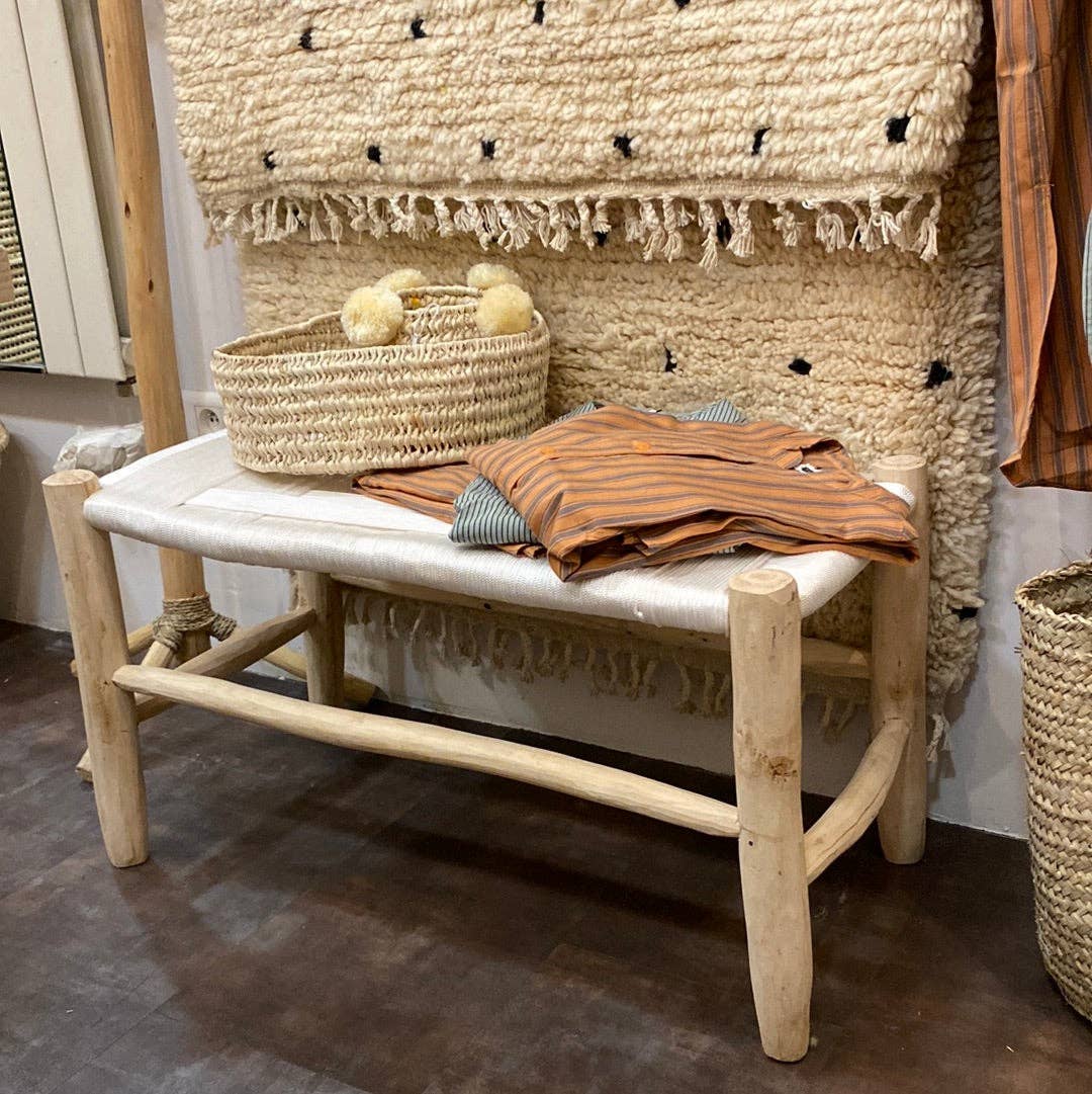 High crafty - Wholesale Bench - Handwoven Moroccan Bench with Eucalyptus Wood & Rope Seat2