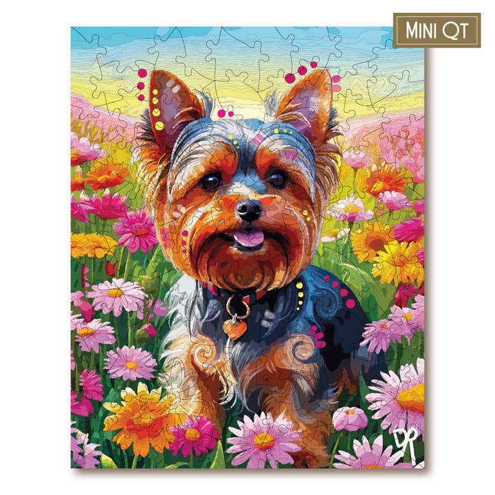 Springtime Yorkie MINI QT for wholesale by Victory Wooden Puzzles