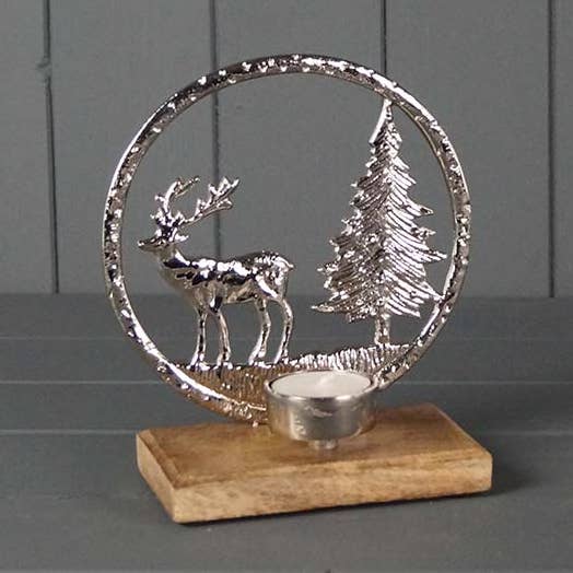 Cena de Rena Metálica Porta-Vela por atacado de Satchville