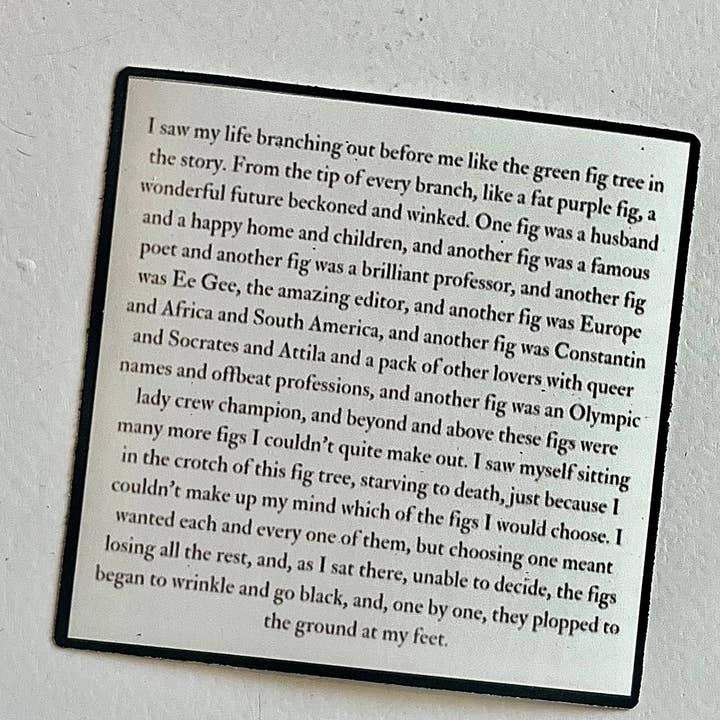 Literary by Ava - Wholesale Sticker - The Bell Jar Sylvia Plath Fig Tree Quote Sticker0