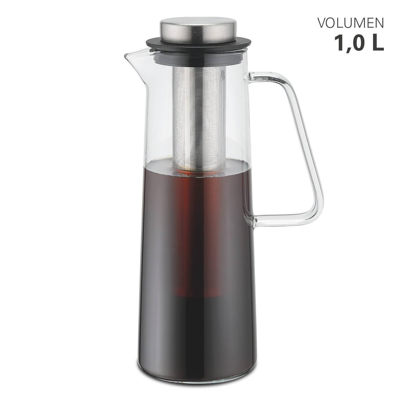 Karl Weis - Wholesale Carafe - Glass Carafe with Deep Stainless Steel Filter 1L0