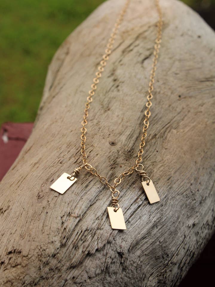 Minimalist Rectangle Chandelier Necklace for wholesale by Sassy Wahine Designs
