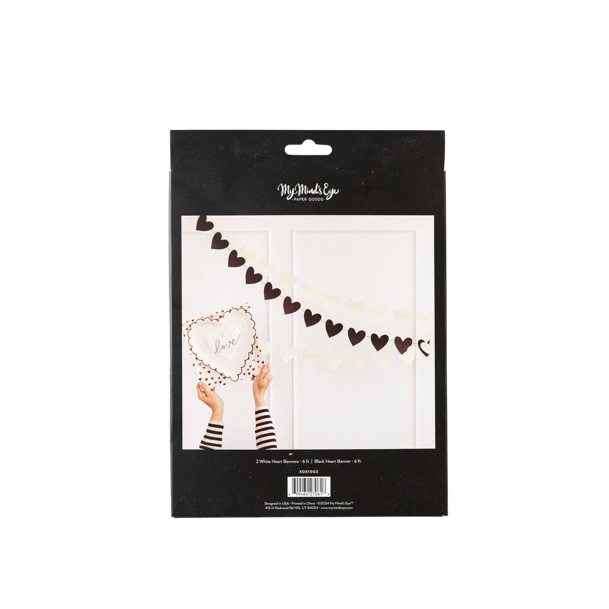 My Mind’s Eye - Wholesale Party Sign/Banner - XOX1002 -  Glitter Heart Banner Set2