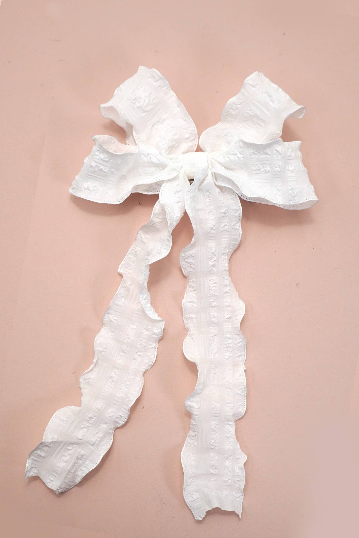 JOSSLYN by wall to wall - Wholesale Hair Bow - Women's - PRETTY TEXTURED CHECKER BOW RIBBON HAIR CLIPS | 40H9251