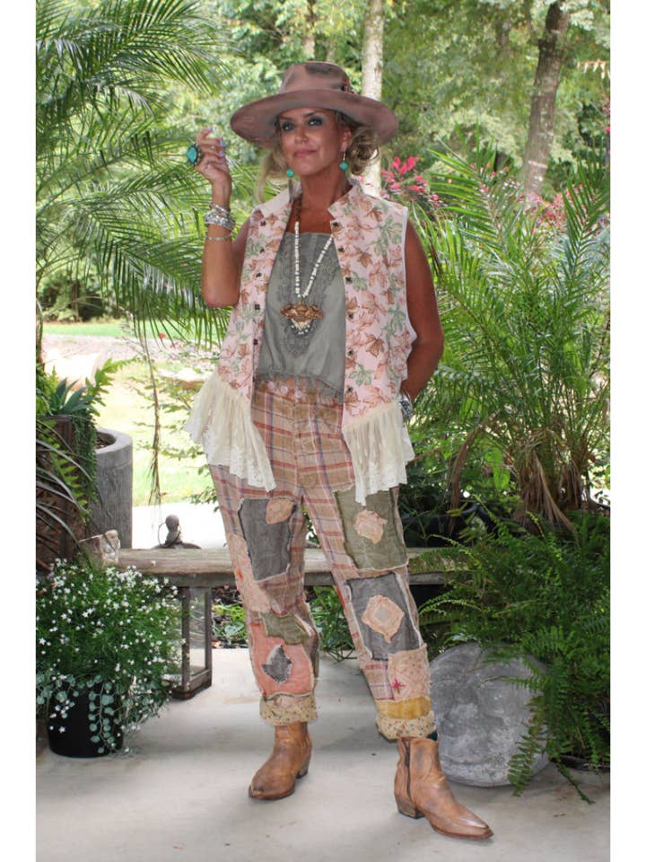 Traveling On Pants - Patched Together for wholesale by Jaded Gypsy