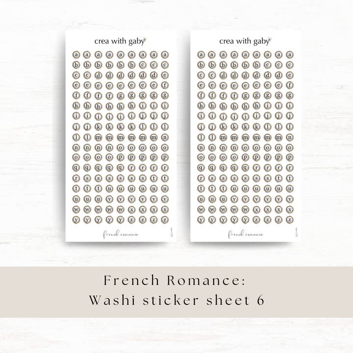 Vintage letter stickers: French romance for wholesale by Crea with Gaby