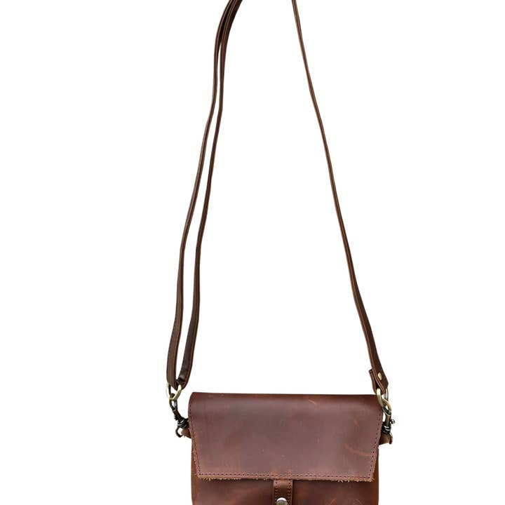 Roma Leathers, Inc. - Wholesale Crossbody Bag - Women's - W022S crazy horse genuine leather crossbody6