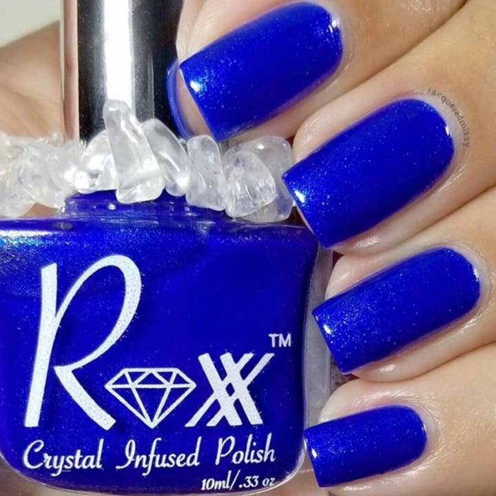 Lapis Lazuli Crystal Infused Nail Polish - Wisdom, Toxic-Free, Cruelty Free, Metaphysical Beauty, Crystal Energy for wholesale by Roxx Nail Polish