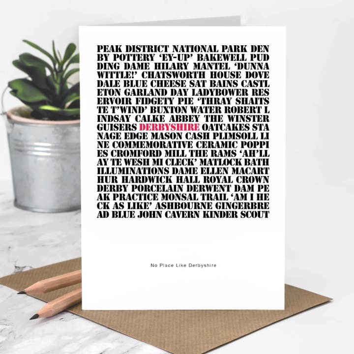 Coulson Macleod (U.S. Duties Paid) – wholesale Everyday greeting card – No Place Like Derbyshire Card, For Peak District Shops