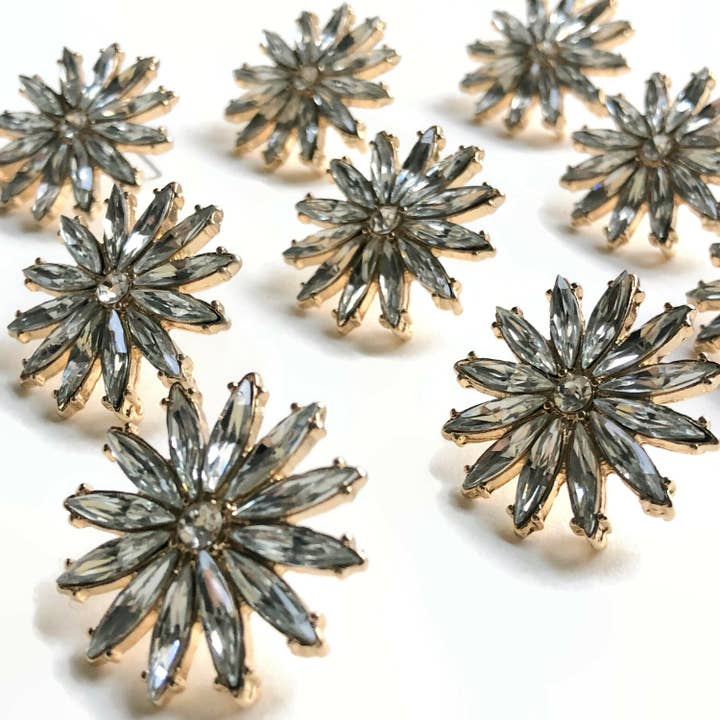 2 stuks 28 mm - Grote goudkleurige stenen barstpalen - Faux zirkonia voor wholesale door Crafters Resort