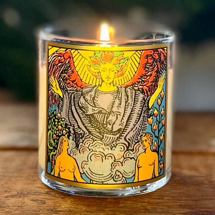 8.5oz Lovers Tarot Candle for wholesale by Magic Fairy Candles