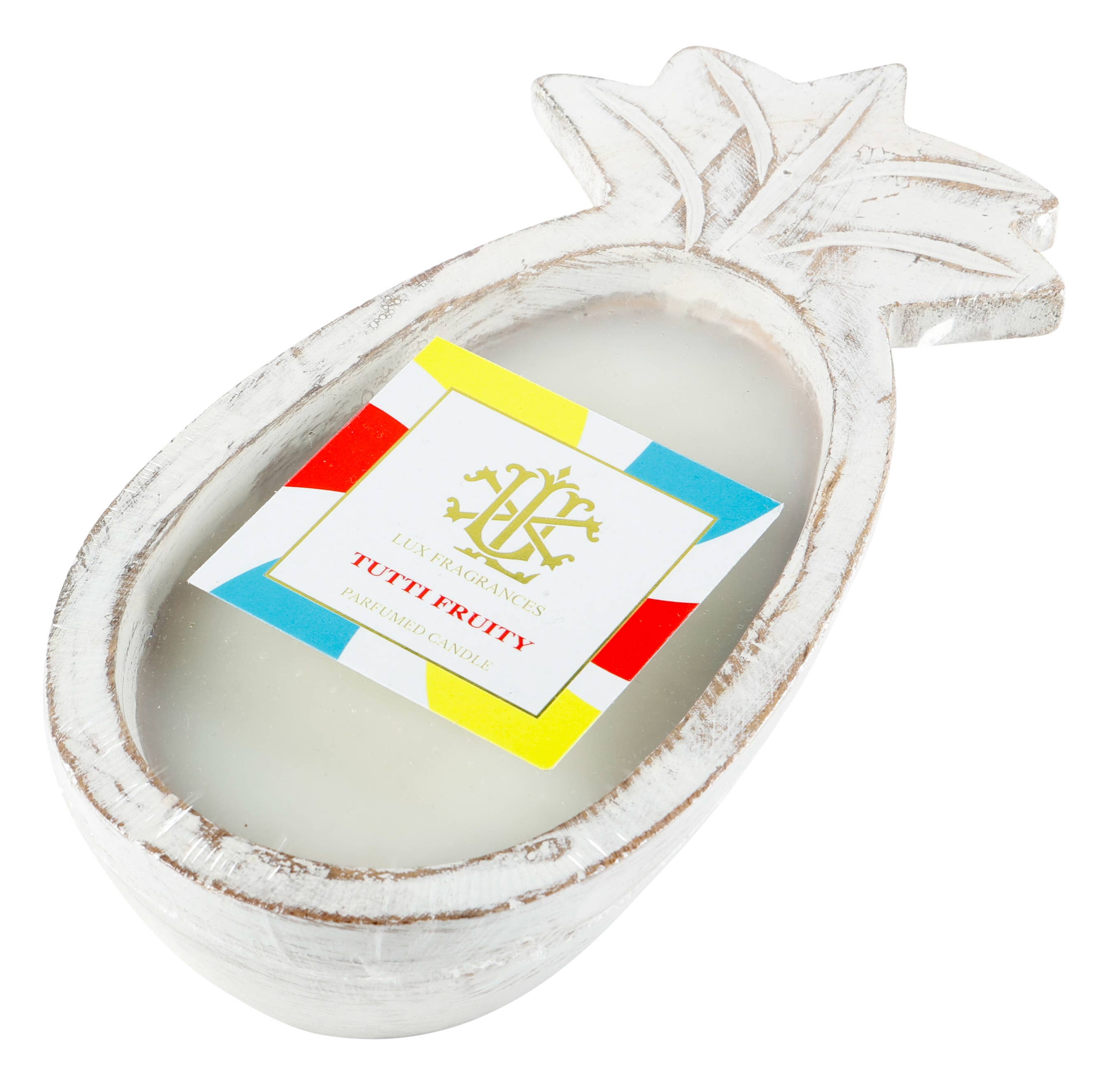 LUX FRAGRANCES - Wholesale Jar/Filled Candle - $14.00 min 6 - TUTTI FRUITY WHITEWASHED PINEAPPLE CANDLE0
