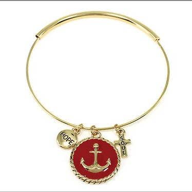 Adjustable Nautical Anchor Bangle Bracelet for wholesale by Divinity Boutique