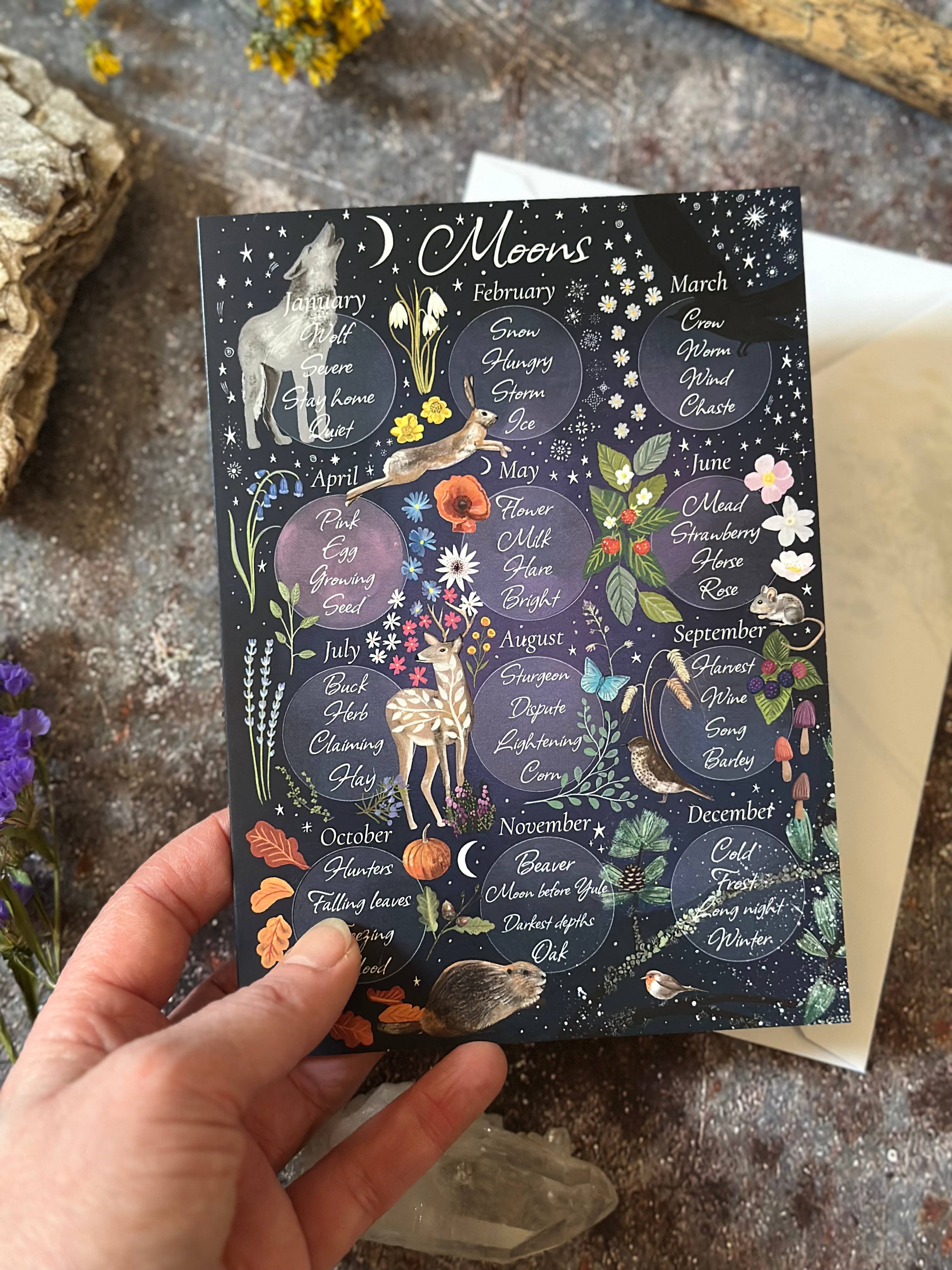 Glitter and Earth - Wholesale Everyday Greeting Card - Moon names of the year2