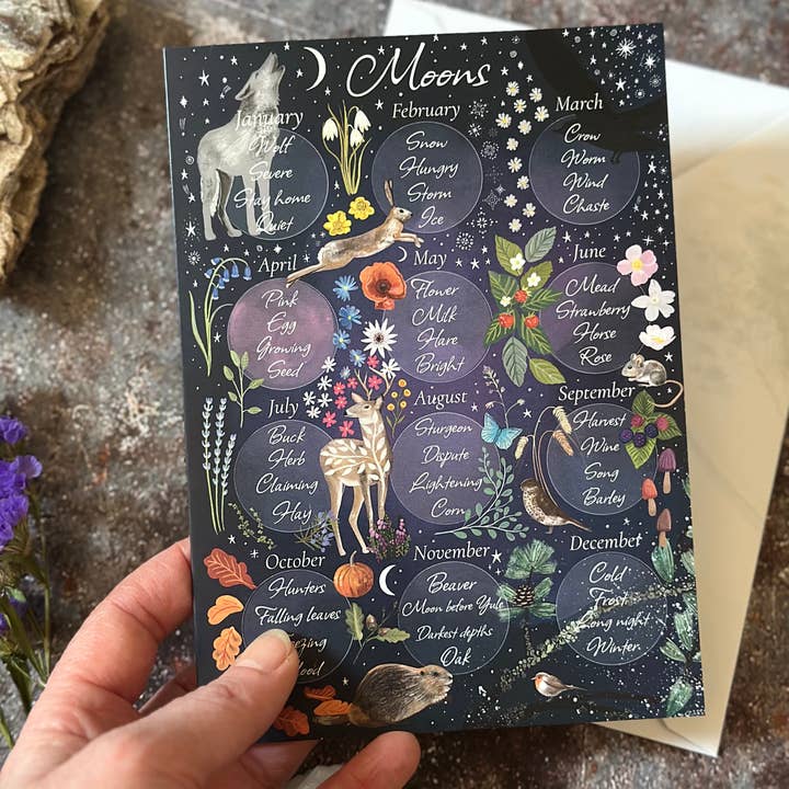 Glitter and Earth - Wholesale Everyday Greeting Card - Moon names of the year2