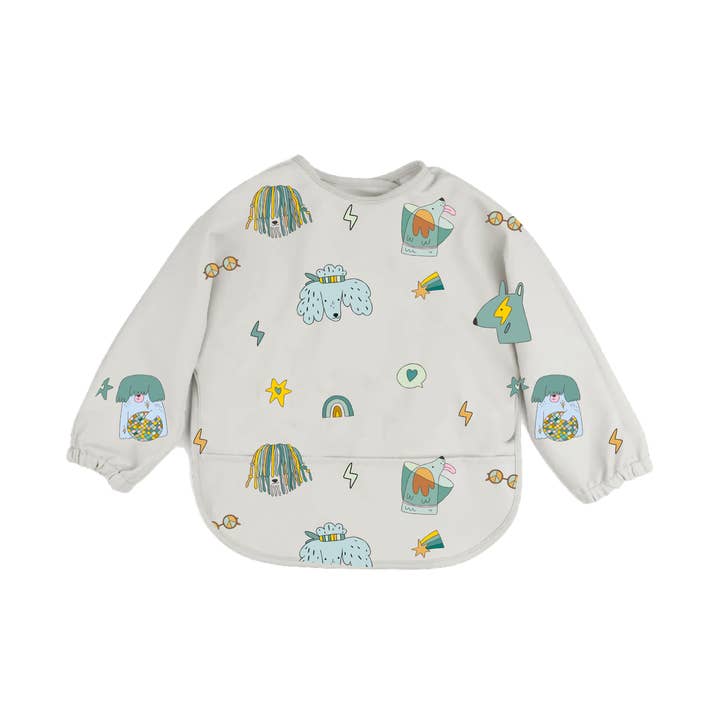 Babyslabbetje met lange mouwen Funky Dogs voor wholesale door the cotton cloud