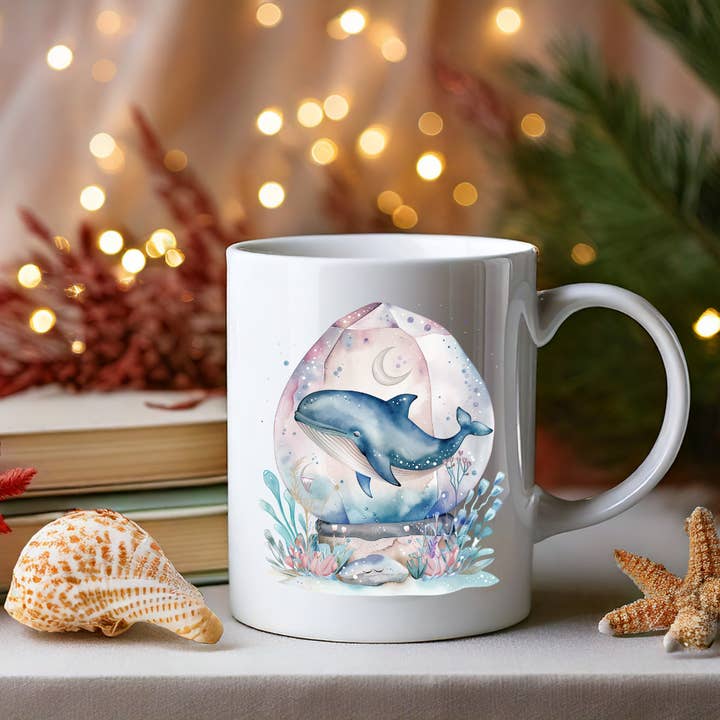Ceramic mug The Whale of Enchanted Worlds for wholesale by Les Moonettes