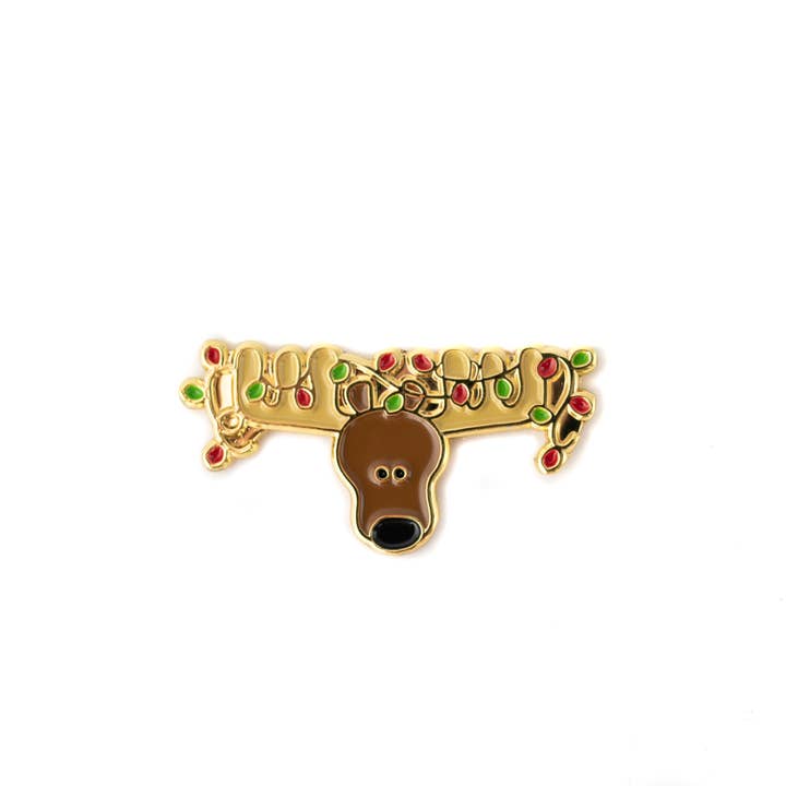 Christmoose Enamel Pin for wholesale by carolyndraws