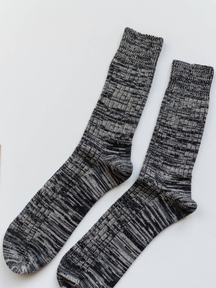 Black Marl Soft Wool Socks for wholesale by Mardy Bum Active Club