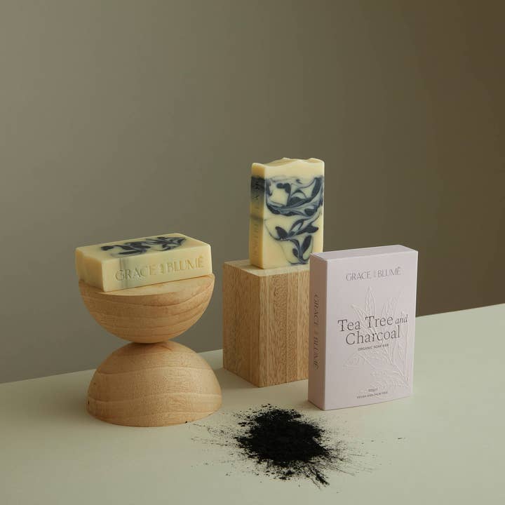 Tea Tree and Charcoal Organic Soap for wholesale by GRACE AND BLUMË