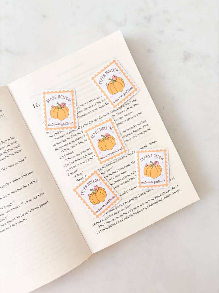Stars Hollow Pumpkin Stamp Sticker for wholesale by Fleurs on Sunday