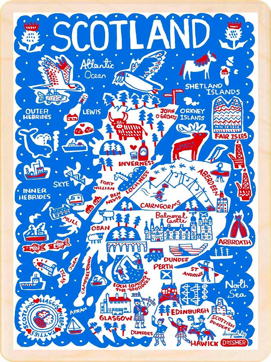 THE WOODEN POSTCARD COMPANY – Engroshandel Postkort – Skotland - Miljøvenlige kort og magneter3