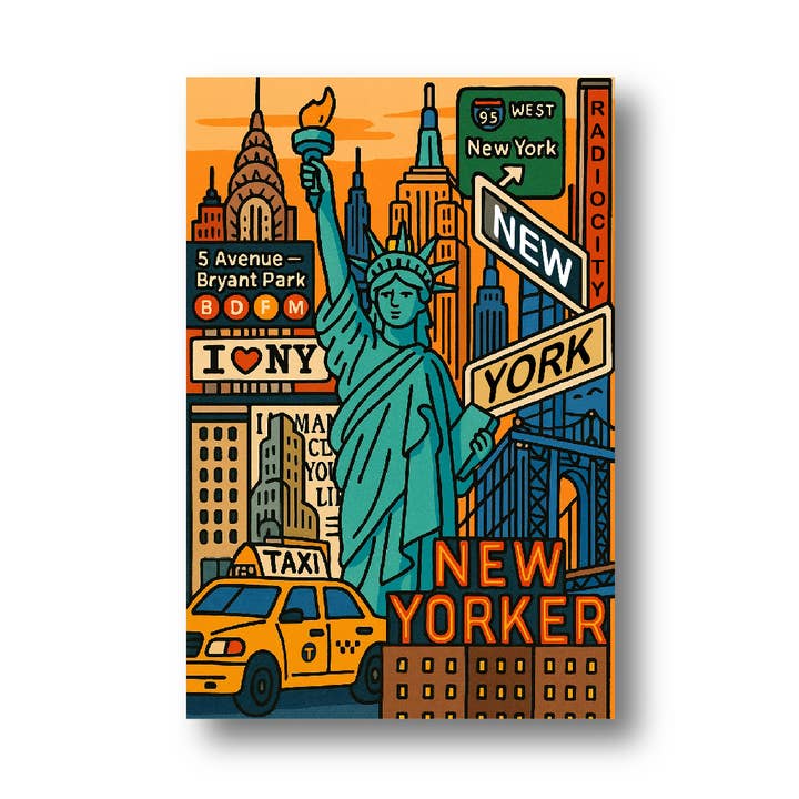 Carte postale 4" X 6" de New York - Road Trip à New York pour la vente par BigZoo Store