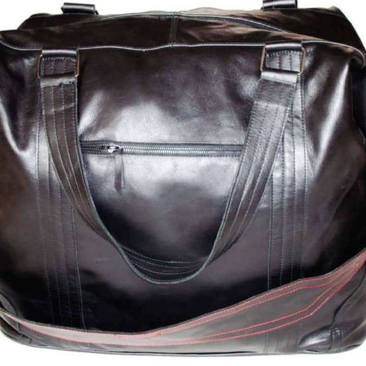 Impromptu Musé - Wholesale Weekender Bag - Men's - Black Italian Soft Leather Oversized Holdall2
