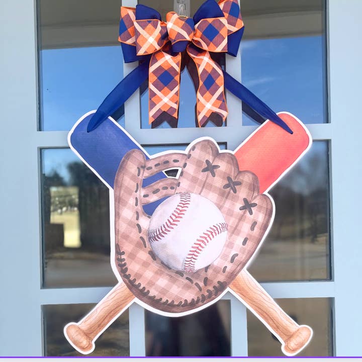Play Ball (Blue and Orange)- Door Hanger for wholesale by Front Porch Elegance