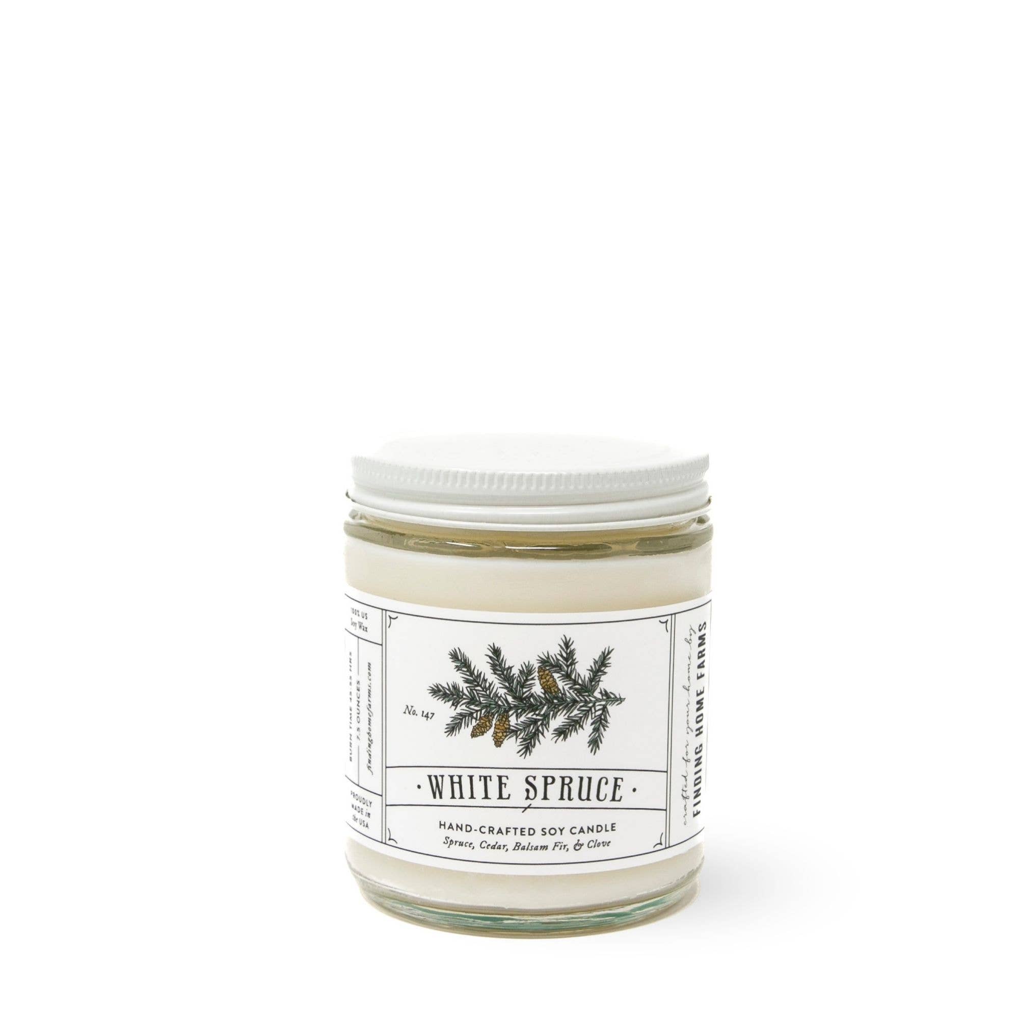 Finding Home Farms - Vente Bougie en bocal - Bougie au soja, épicéa blanc, parfum boisé, Noël, vacances1