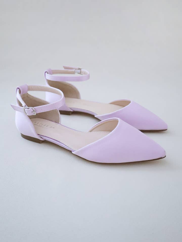 Kailee P. - Wholesale Flats - Women's - Satin Pointy Toe Flats with Ankle Strap51