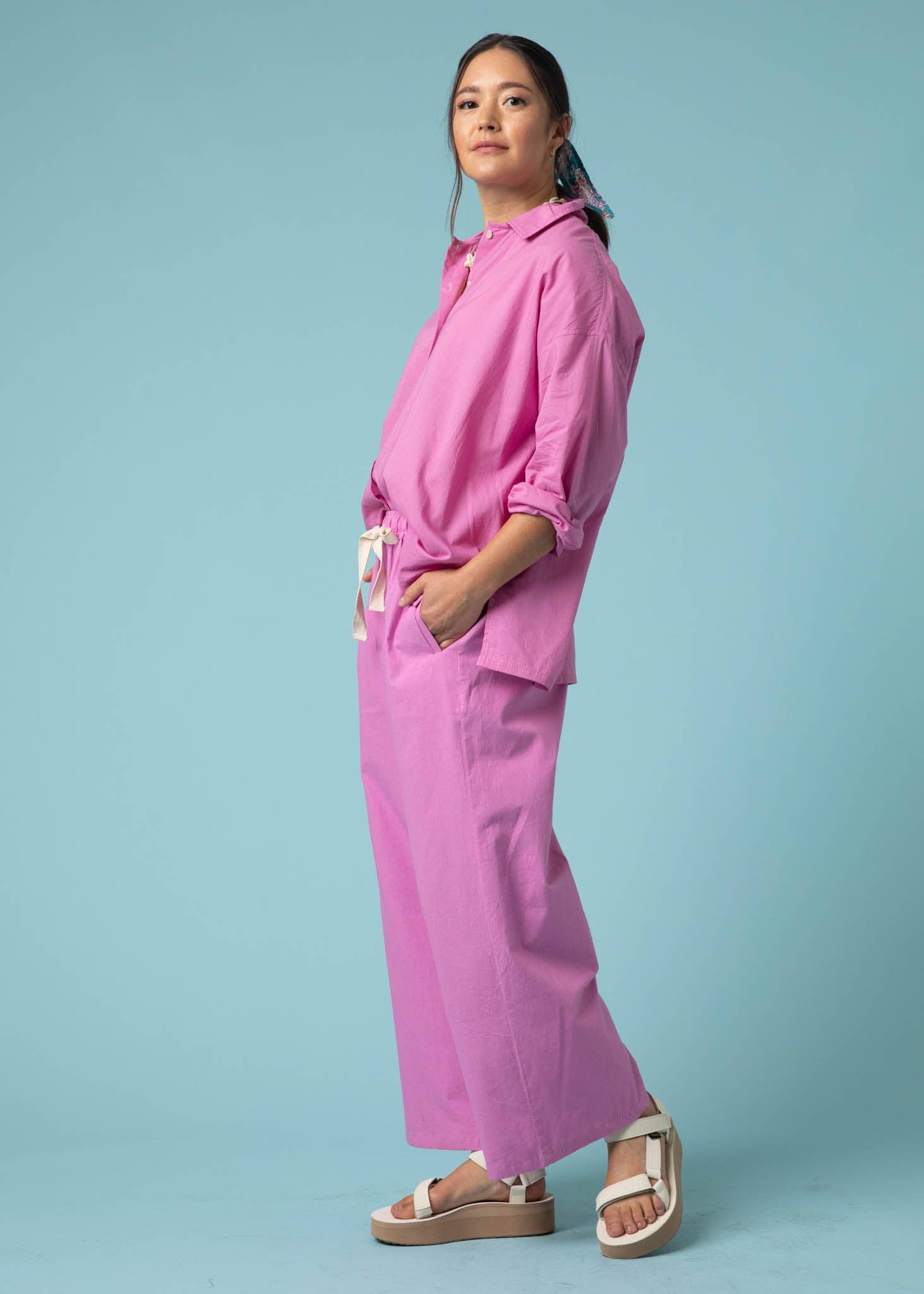 and for Good – Calças - Mulher por atacado – Calça Shore - Dahlia2