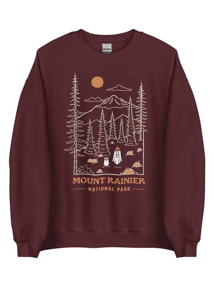 Mount Rainier Spooky National Park Unisex Sweatshirt | WINE for wholesale by ChasingAMoment