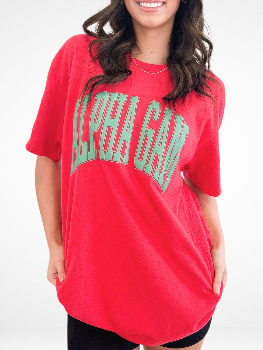 Duo Threads - Wholesale Screen Printed T-Shirt - Women's - Sorority Varsity Arch Puff Tee 25