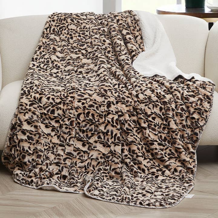 Duke Imports - Wholesale Throw Blanket - "Safari Stripe" Faux Fur Plush Throw Blanket - 50"x70"0