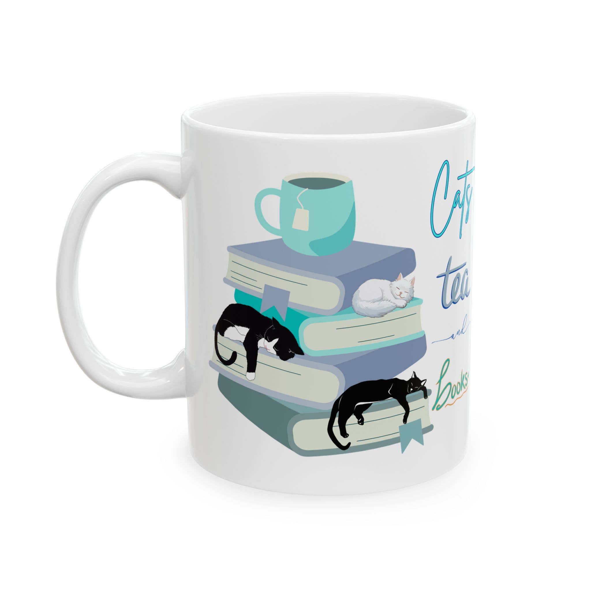 Halli Starling Books - Wholesale Coffee Mug - Cats, Tea, and Books Ceramic Mug, (11oz)7