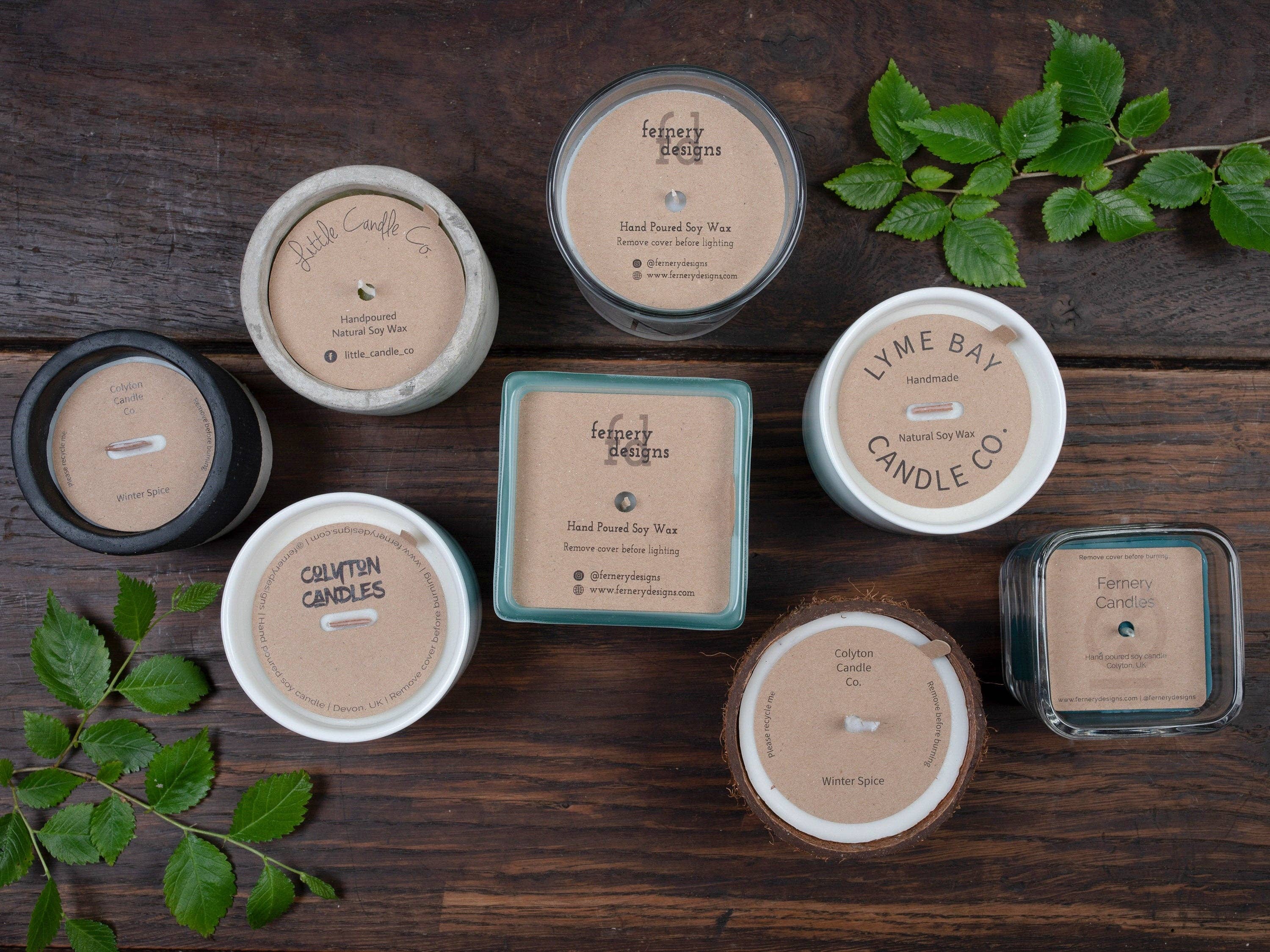 Fernery Designs - Vente Bougeoirs - Cache-poussière en papier kraft pour mèche en coton - « Retirer ceci avant d'allumer la bougie »5