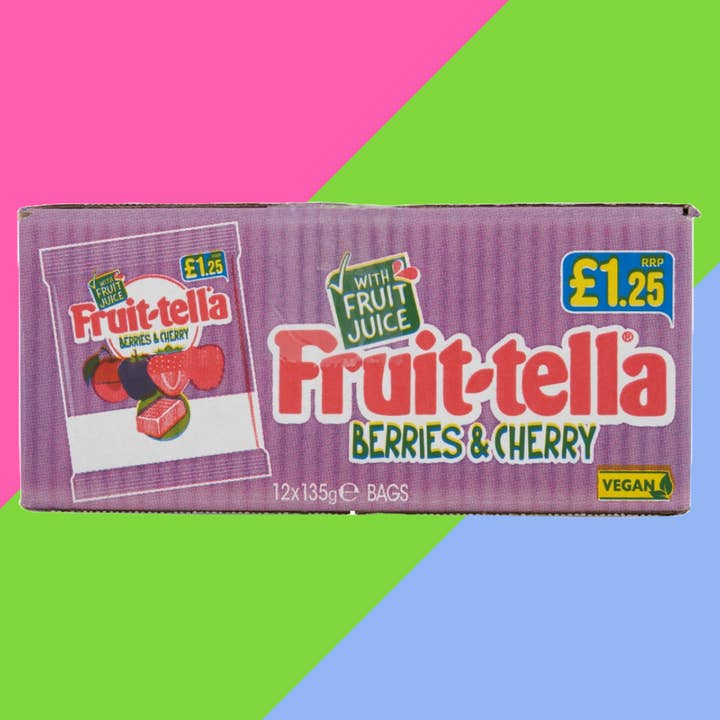 Gaffney's Sweets & Treats Wholesale – wholesale Gummy – Fruitella Berries & Cherry Bag 12x135g £1.25 PMP1