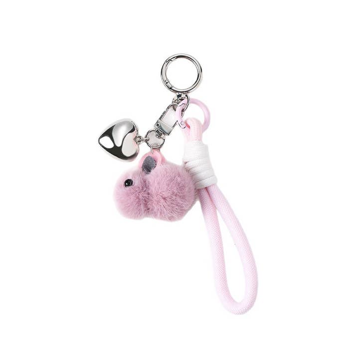 Ornaments-plush rabbit heart keychain charm for wholesale by Eagle Crest Industries Inc.