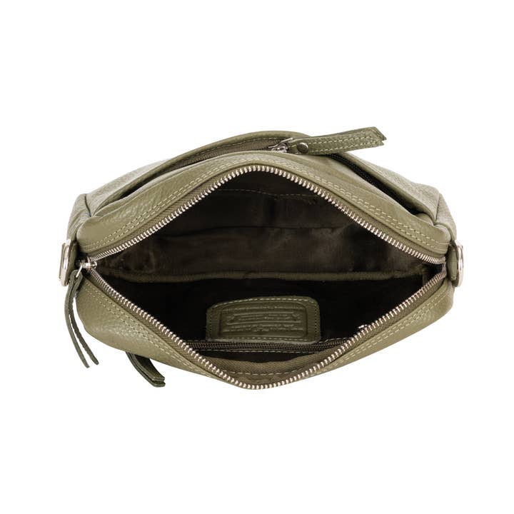 Greenwood Leather AU - Wholesale Crossbody bag – Women's - Siena Mini Crossbody – Olive Green Leather Bag4