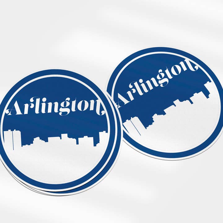 Paperfinch Design - Wholesale Sticker - Arlington Texas retro skyline sticker | Multiple colors18