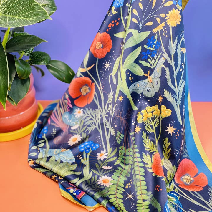 Split Moon Studios - Wholesale Scarf - Women's - Wild Flowers Motif Scarf5