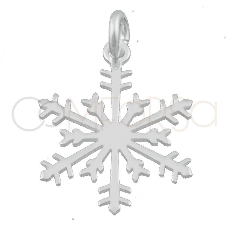 COM FORSA SL – wholesale Individuell berlock/hänge – Hänge i sterlingsilver 925, snöflinga 13 mm0
