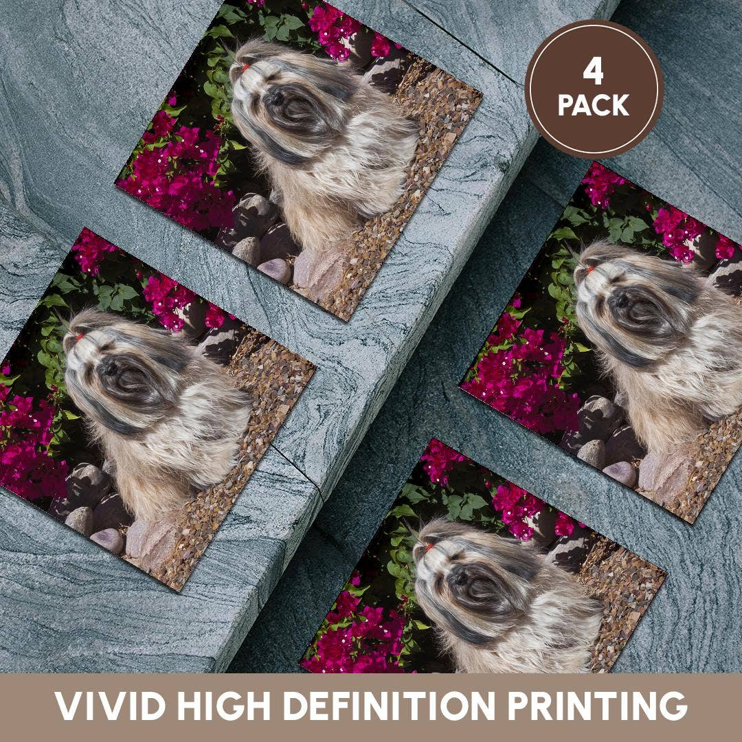 3dRose - Wholesale Coasters - 3dRose, Havanese sitting in front of flowers , Coaster5