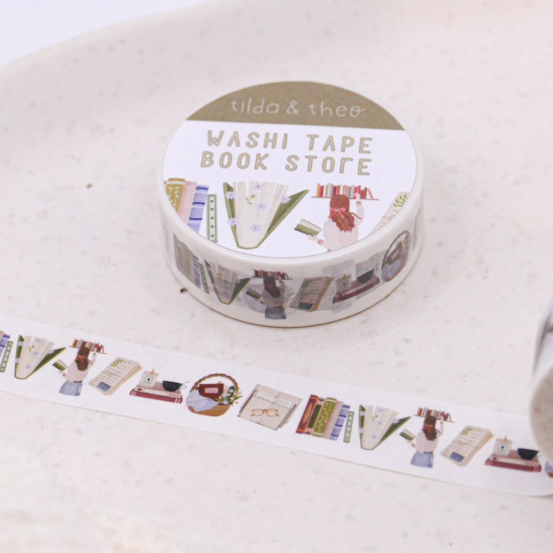 Tilda&Theo - Wholesale Washi Tape - Washi Tape Reading Books - Masking Tape Booklover Tape2