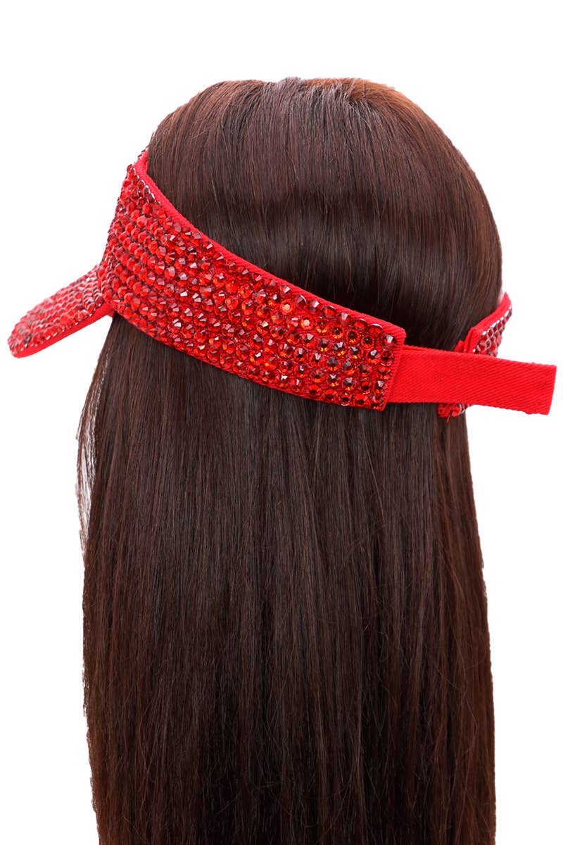 Cap Zone - Wholesale Visor - Women's - Full Bling Rhinestone Acrylic Velcro Visor11