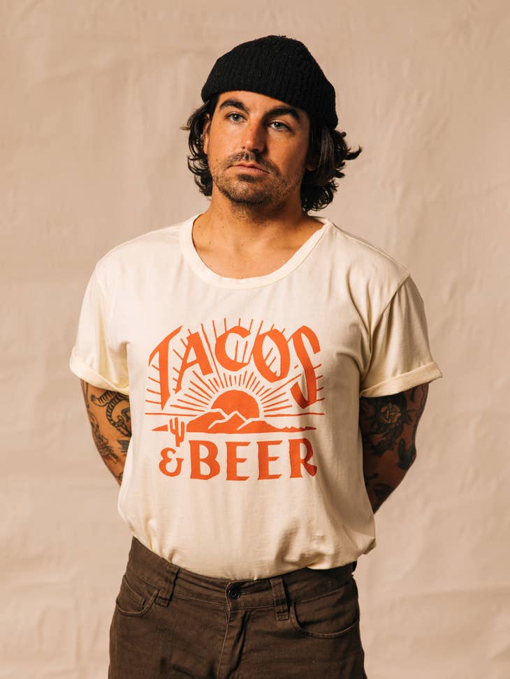 Wholesale Tacos & Beer Western Vintage Style Tee for Men & Women for your  store - Faire