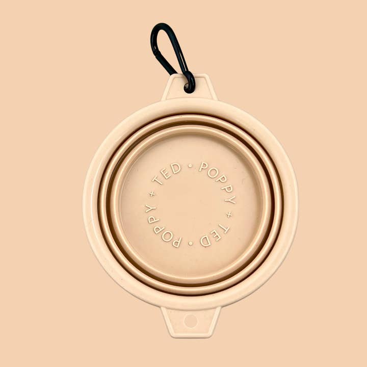 Home Collection| Collapsible Luxe Dog Travel Bowl | Pink for wholesale by Poppy + Ted