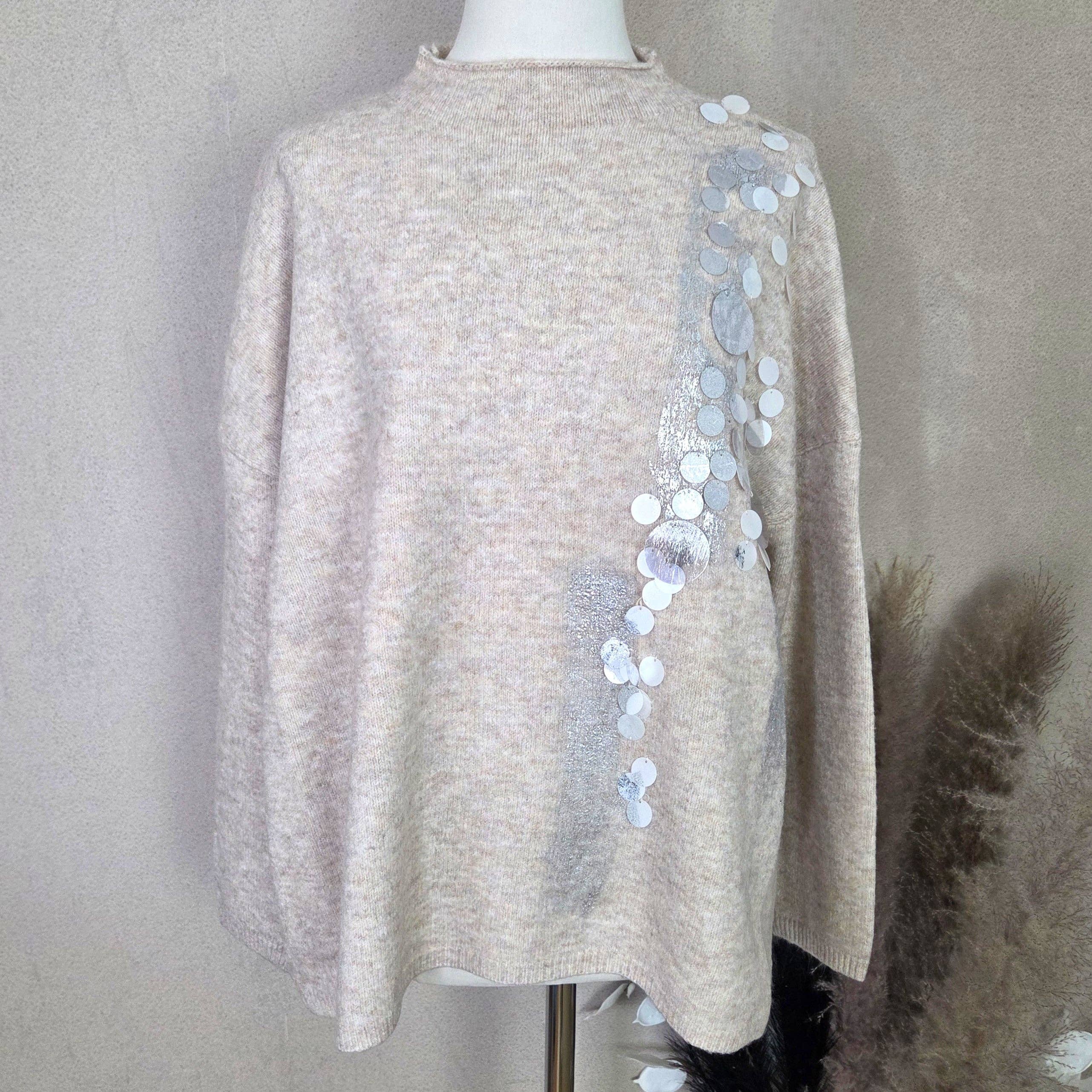 Tempest Designs - Wholesale Knit Sweater - Women's - Super soft jumper with metallic brush stroke and variegated sequin detail (M-L)0