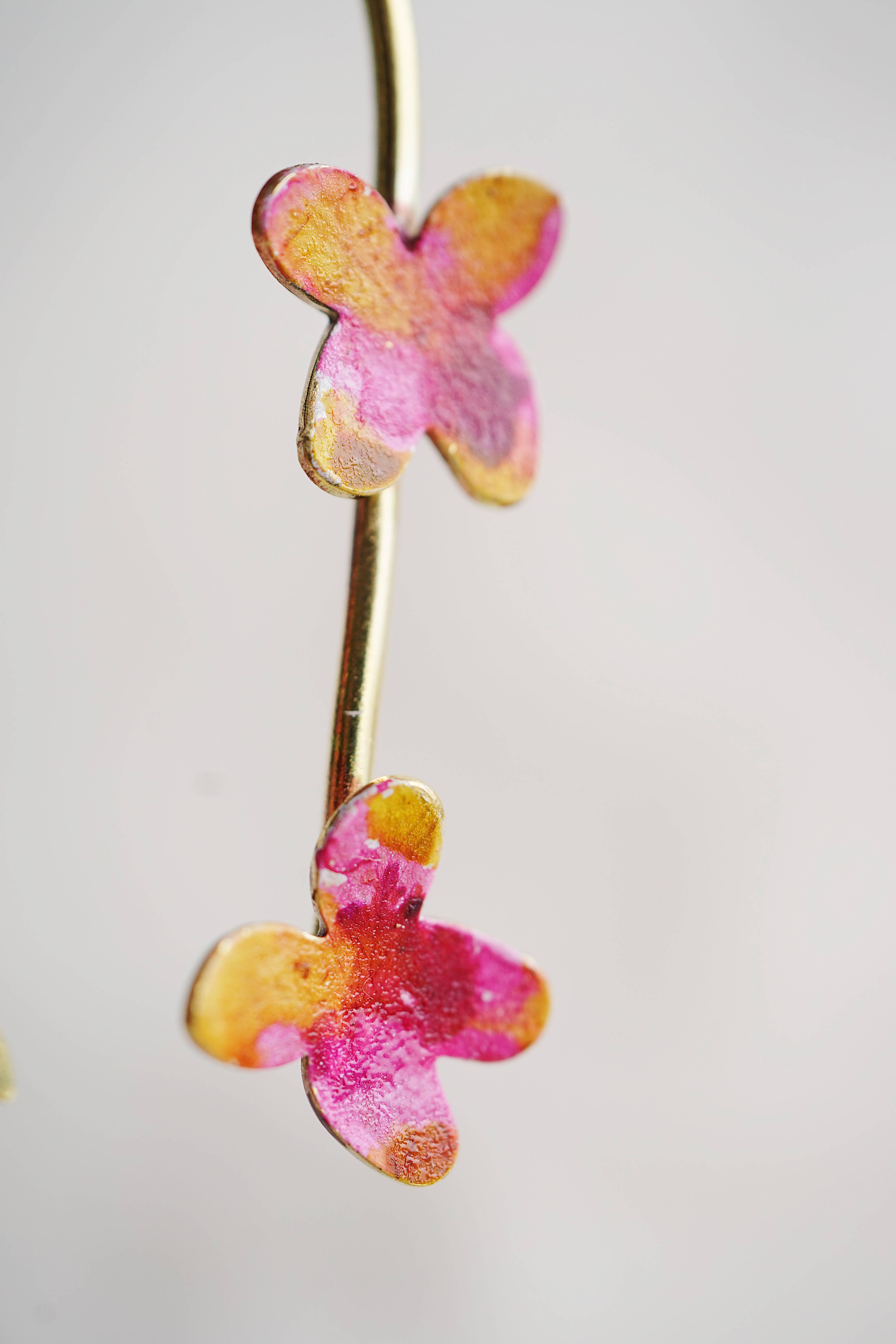 Maria rosua - Vente Boucles d'oreilles pendantes - Boucles d'oreilles hortensias et petits oiseaux6